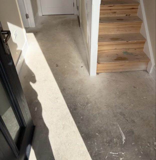 First fix carpentry: staircase and hallway mid-renovation